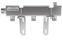 Распределительная гребенка Gidruss DMSS-25 20x3 1 х3/4 , 3вых., сталь нерж. 1G 00323 17 - фото 4496449