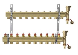 Коллектор Danfoss FHF 10 1 х3/4 , 10вых., c клапанами, латунь, (компл), в сборе 088U0710~ - фото 4496763