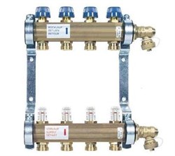 Коллектор Watts HKV-T 1 х3/4 , 4вых., c клапанами, с расходомерами, латунь, (компл), в сборе 10004198 - фото 4497142