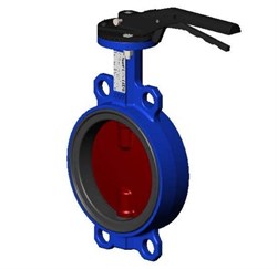Затвор дисковый межфланц. DN150, PN16, Tecofi VPI4448 02, чугун, с рычагом VPI4448-02NI0150 - фото 4545411