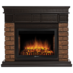Пристенный электрокамин Electrolux EFP/P-2720RLS с порталом Firelight Bricks WOOD 25 камень темный, шпон венге M134442 - фото 4744988