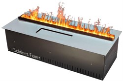 Встраиваемый очаг в модуль Schones Feuer 3D FireLine 600 Pro стальной + синий цвет M234211 - фото 4758581