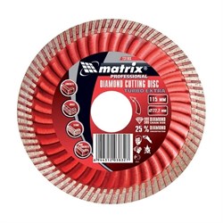 Алмазный диск MATRIX Турбо Extra 115х22,2 мм (сухая резка) 142-121290 - фото 4839347