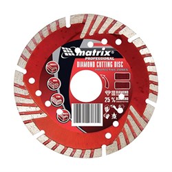 Алмазный диск MATRIX 125х22,2 мм (сухая резка) (сегментный с защитными сектором) 142-121282 - фото 4839375