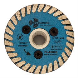 Диск алмазный Trio Diamond Turbo Hot press Гранит с фланцем M-14 65 мм 142-022746 - фото 4839852