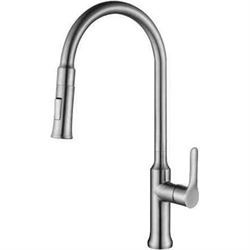 Смеситель для кухни BelBagno с выдвижным изливом,двухрежимный, нержавеющая сталь, исполнение сатин, BB-LAM38-IN T0060053 - фото 5406645