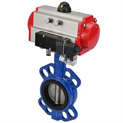Затвор дисковый поворотный DN WBV1413E-2W-Fb Ду40 Ру16, корпус - чугун GGG50, диск - чугун GGG40, уплотнение - EPDM, с пневмоприводом DN DA-052 и пневмораспределителем 4M310-08 220В D050-16901 - фото 5412974