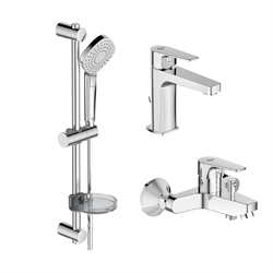 Комплект из смесителей Ideal Standard Set ESLA (BC224AA д/раковины. + BC229AA д/ванны + B2621AA душ.гарнитур), BC264AA T0041404 - фото 5428228