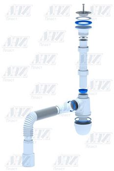 Ани Пласт сифон 1 1/2*40 с гибкой трубой 40*40/50, C0115 T0032432 - фото 5442998