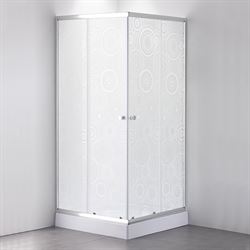 Душевой уголок COMFORTY 35P прозрачное стекло с рисунком узоры, с поддоном, 900*900*1950 T0050163 - фото 5444692