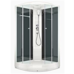 Душевая кабина DOMANI-SPA Delight Slim 99 низкий поддон, прозр. стекло, задн.черная стекл. панель, б/э, DS01DS99LBCl00 T0046570 - фото 5445533