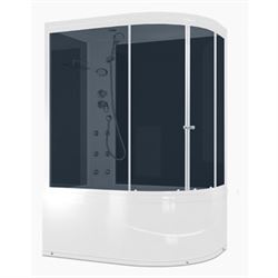 Душевая кабина DOMANI-SPA Delight 128 Slim L high,г/м высокий поддон, черная стеклянная задняя панель, тонированное стекло, DS01DS128LHBT10 T0046576 - фото 5445538