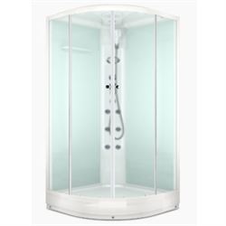 Душевая кабина DOMANI-SPA Delight Slim 110 низк.поддон сатин матир.стекло, зад.бел.стекл. панель, б/э, DS01DS110LWM00 T0046589 - фото 5445546