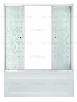 Шторка на ванну Triton 2 двери 1700, Аква, Мозаика, Белый, Щ0000025978 T0027228 - фото 6094100