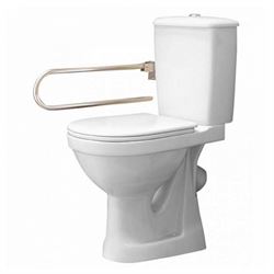 Унитаз компакт ОСКОЛЬСКАЯ КЕРАМИКА персона Комфорт с откидным нерж. поручнем, подвод воды нижний, косой выпуск, 42301120006 T0062335 - фото 6096469