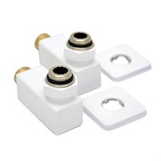 Комплект уголков квадратных с накидной гайкой Grota 1/2 x3/4  цвет белый M65790