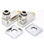 Комплект уголков квадратных с накидной гайкой Grota 1/2 x3/4  полированные M65789