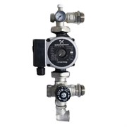 Насосно-смесительный узел STOUT - 1  (термоклапан 30-60°C, никелированый, с насосом) CSDG-0120-001002