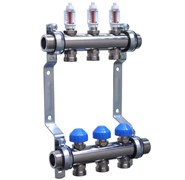 Коллектор Watts HKV 2013A-VA 1 х3/4 , 3вых., c клапанами, с расходомерами, сталь нерж., (компл) 10070001