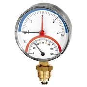 Термоманометр радиальный F+R828, 80 мм, 0-4 бар, 120°C 10009473