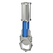 Задвижка шиберная ножевая DN GVKR3131E-2W-Fb-2P Ду65 Ру16 двусторонняя, межфланцевая, клин - однодисковый, шпиндель - выдвижной, корпус - нержавеющая сталь, уплотнение - EPDM, с пневмоприводом D040-07945