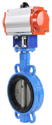 Затвор дисковый поворотный DN WBV3432N-2W-Fb Ду40/50 Ру16, корпус - сталь WCB, диск - сталь 316L, уплотнение - NBR, с пневмоприводом DN DA-052 двойного действия D050-16608