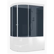 Душевая кабина DOMANI-SPA Delight 128 Slim R high, высокий поддон, черная стеклянная задняя панель, тонированное стекло, DS01DS128RHBT10 T0046583