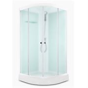 Душевая кабина DOMANI-SPA Delight Slim 99 низкий поддон, белая стеклянная задняя панель, сатин матированное стекло, DS01DS99LWM10 T0046591