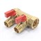 Коллектор General Fittings 6200 3/4 х1/2 , 2вых., c шаровыми кранами, латунь никелир. 6200R6H0504R2A - фото 4497480