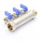 Коллектор General Fittings 6200 3/4 х1/2 , 3вых., c шаровыми кранами, латунь никелир. 620056N0504B3A - фото 4497494