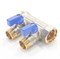 Коллектор General Fittings 6200 3/4 х1/2 , 2вых., c шаровыми кранами, латунь никелир. 6200R6N0504B2A - фото 4497534