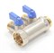 Коллектор General Fittings 6200 3/4 х1/2 , 2вых., c шаровыми кранами, латунь никелир. 6200R6N0504B2A - фото 4497535