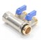 Коллектор General Fittings 6200 3/4 х1/2 , 2вых., c шаровыми кранами, латунь никелир. 6200R6N0504B2A - фото 4497536