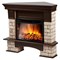 Угловой широкий портал Firelight Forte Wood 25U (угловой) камень коричневый, шпон темный дуб M231585 - фото 4761311