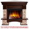 Угловой широкий портал Firelight Forte Wood 30U (угловой) камень коричневый, шпон темный дуб M231486 - фото 4761317