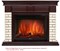 Угловой широкий портал Firelight Bricks 30U (угловой) камень бежевый, шпон темный дуб M231474 - фото 4761391