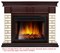 Угловой широкий портал Firelight Bricks 30U (угловой) камень бежевый, шпон темный дуб M231474 - фото 4761392