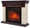 Угловой широкий портал Firelight Bricks 30U (угловой) камень бежевый, шпон темный дуб M231474 - фото 4761394