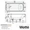 Ванна чугунная Wotte Start УР 1500х700х445 c отверстиями для ручек, БП-э0001102 T0067356 - фото 6093393